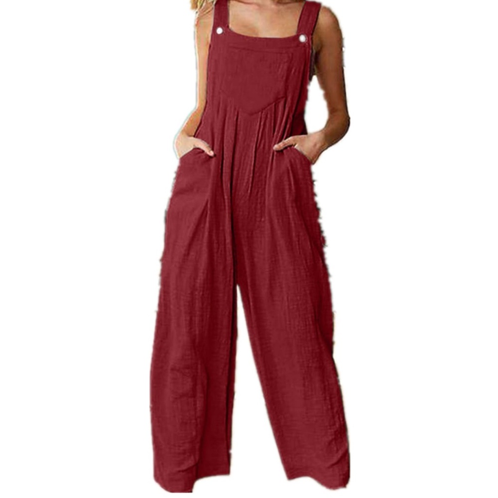 Bloomchic-Solid Pleated Detail Pocket Overall Jum… - image 2